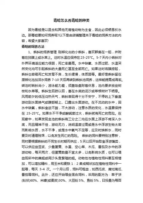 青蛙怎么养青蛙的种类