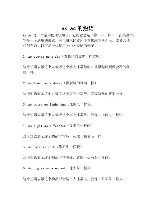 as as的短语