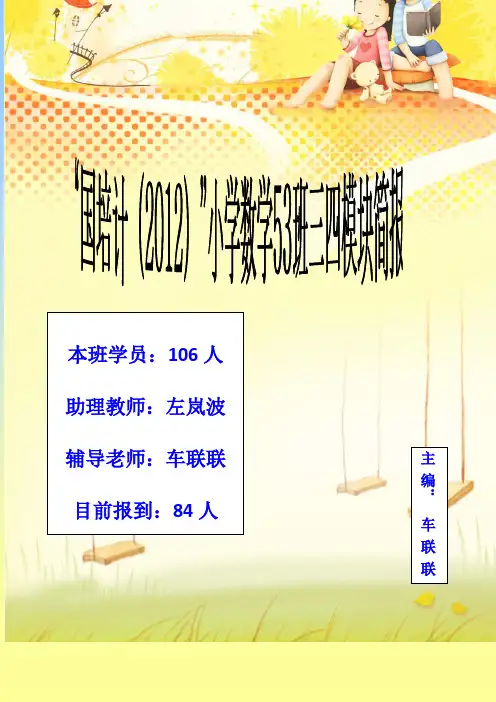 国培计划小学数学三四模块简报