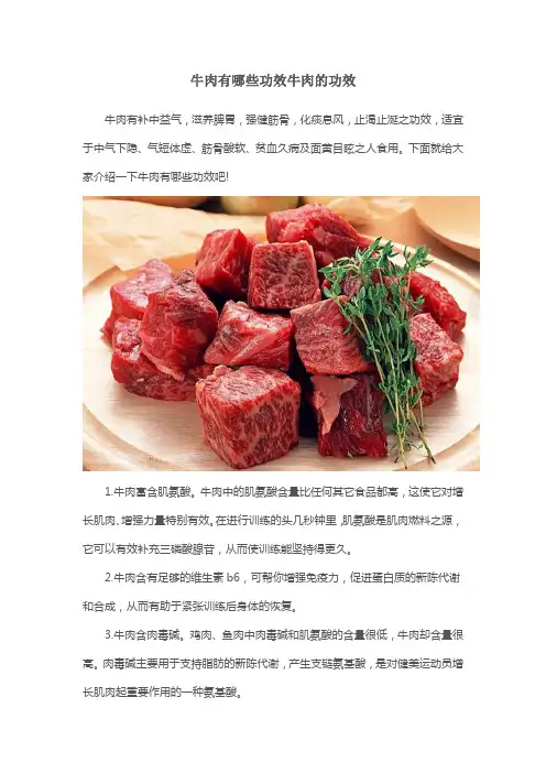 牛肉有哪些功效牛肉的功效