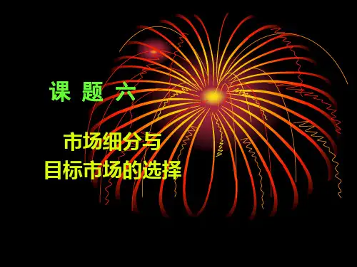 课题六  市场细分与目标市场的选择
