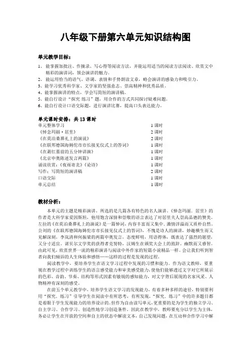 八年级下册第六单元知识结构图