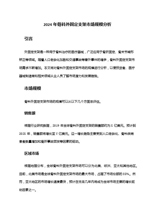 2024年骨科外固定支架市场规模分析