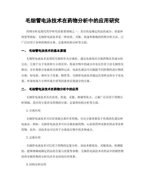 毛细管电泳技术在药物分析中的应用研究
