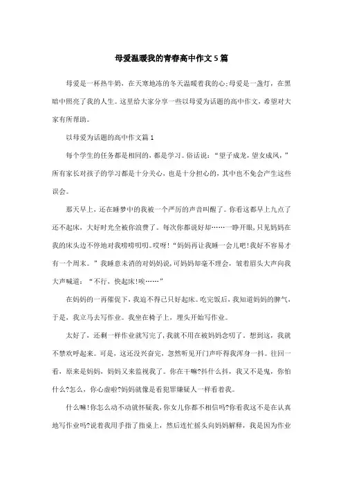 母爱温暖我的青春高中作文5篇