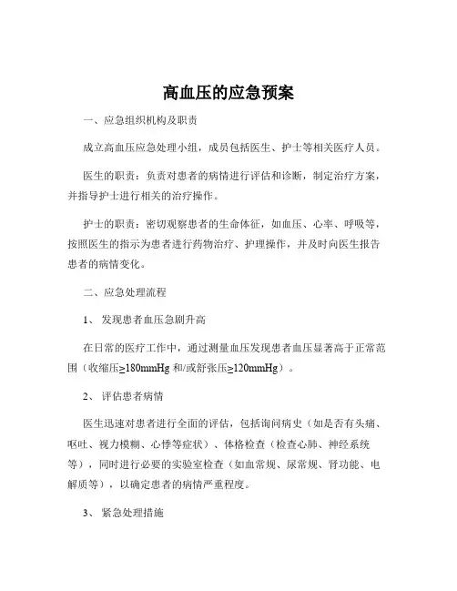 高血压的应急预案