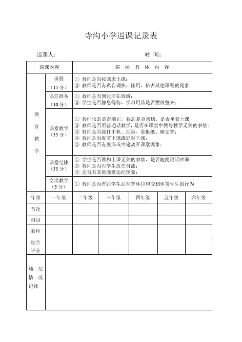 巡课记录表