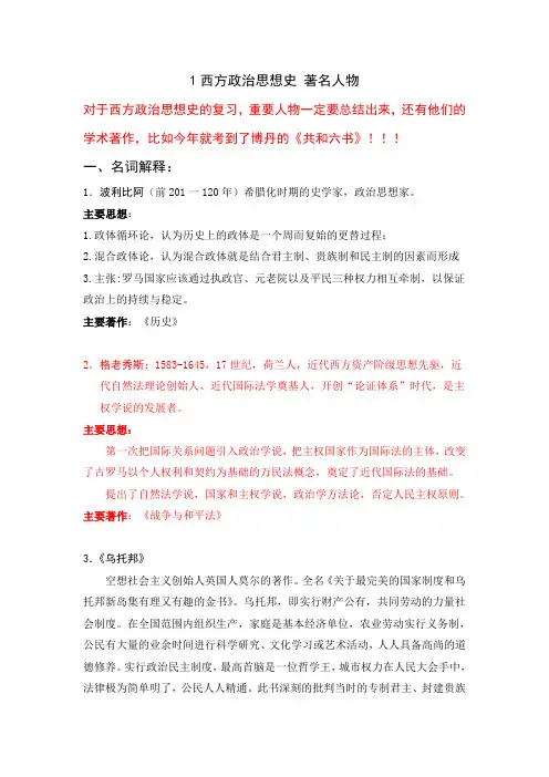 西方政治思想史人物