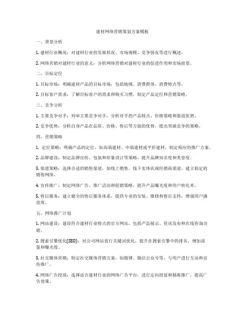 建材网络营销策划方案模板