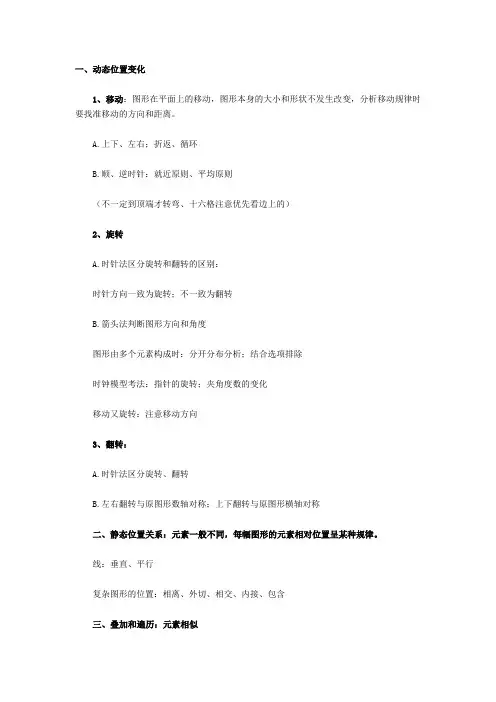 国家公务员考试行测图形推理考点汇总