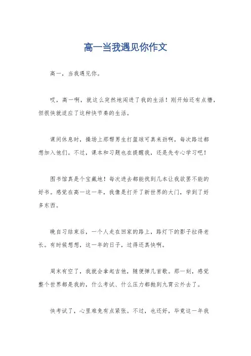 高一当我遇见你作文