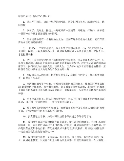 回忆美好校园生活的句子