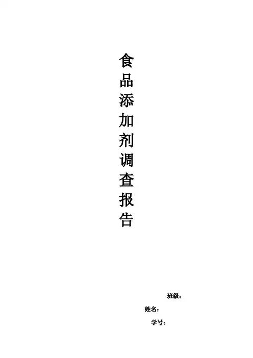 食品添加剂调查报告