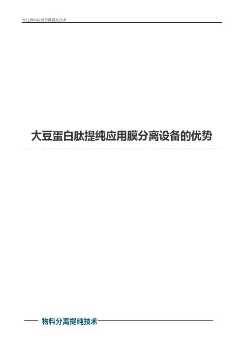大豆蛋白肽提纯应用膜分离设备的优势