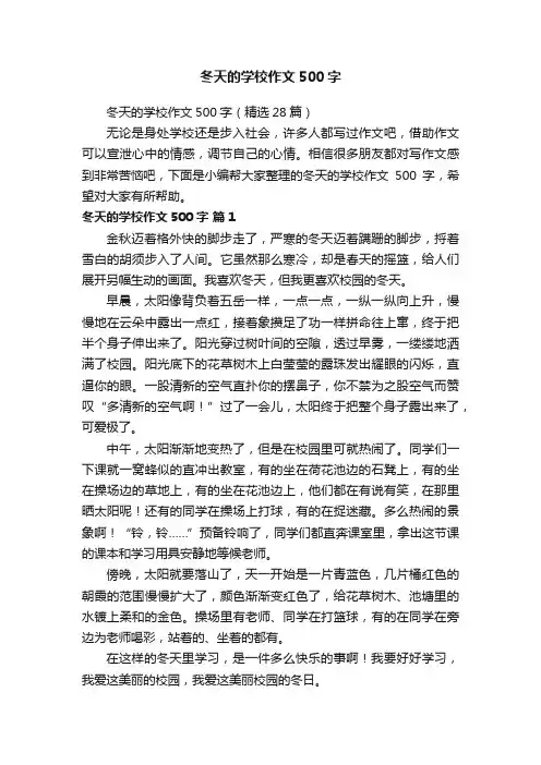 冬天的学校作文500字（精选28篇）