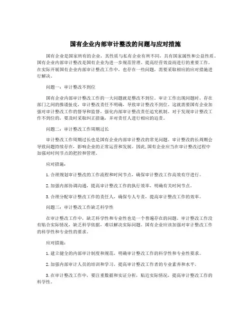 国有企业内部审计整改的问题与应对措施