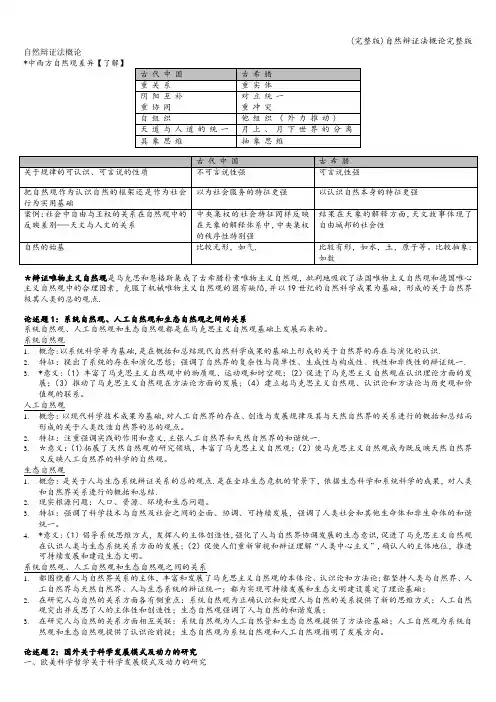 (完整版)自然辩证法概论完整版