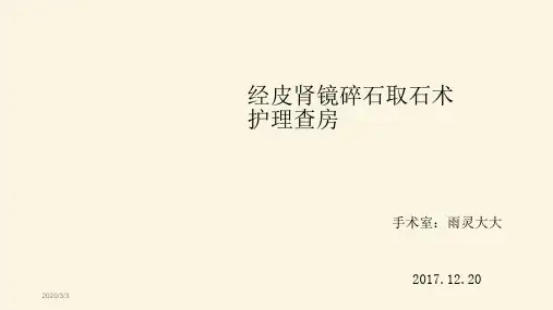 经皮肾镜超声碎石取石手术护理查房ppt课件