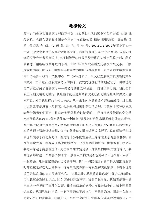 毛概论文