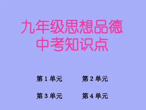 九年级思想品德中考知识点