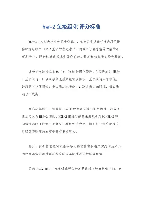 her-2 免疫组化 评分标准