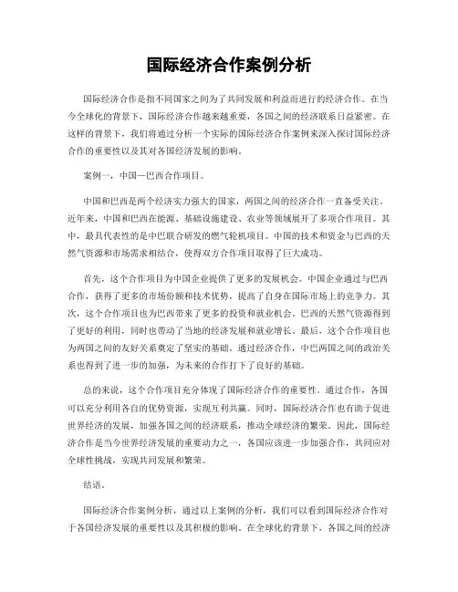 国际经济合作案例分析