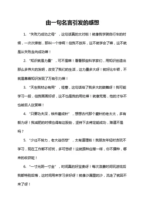 由一句名言引发的感想