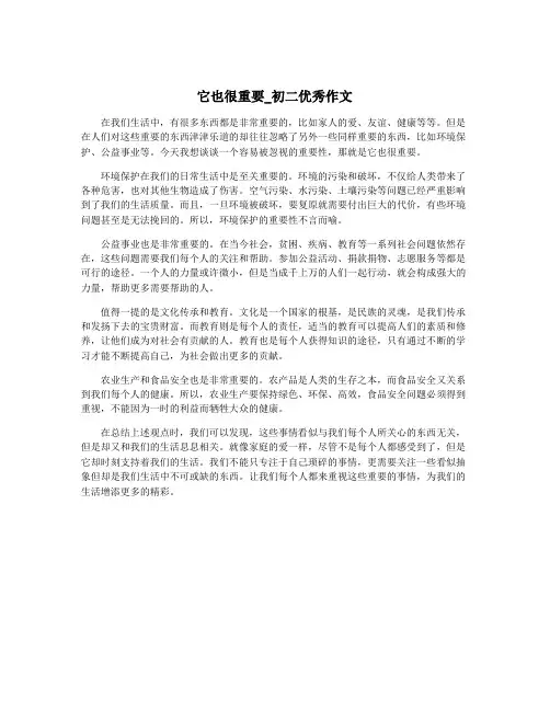 它也很重要_初二优秀作文