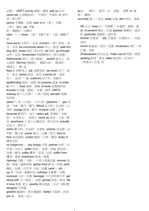 (完整版)必背人教版高中英语单词表(必修1至选修8