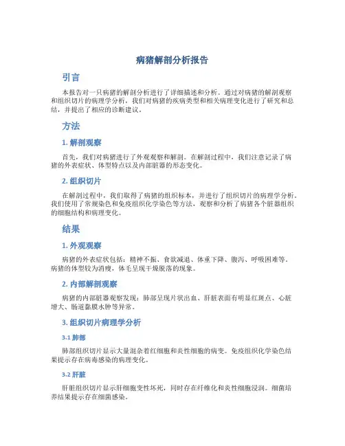 病猪解剖分析报告