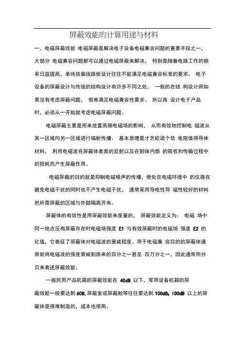 屏蔽效能