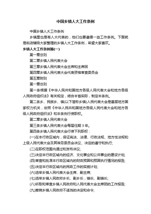 中国乡镇人大工作条例