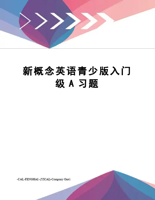 新概念英语青少版入门级A习题