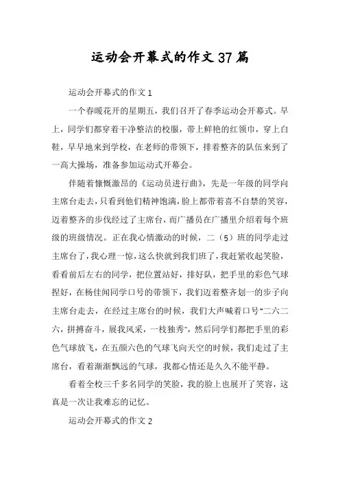 运动会开幕式的作文37篇