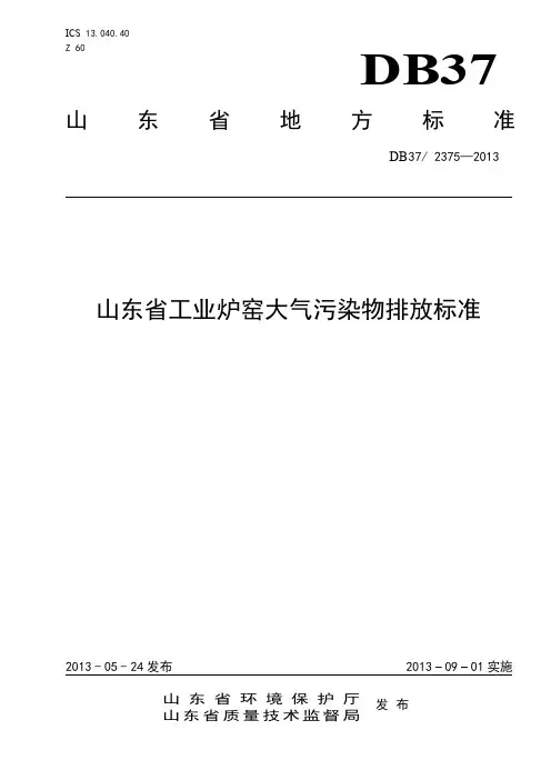 DB 37 2375-2013 山东工业炉窑标准