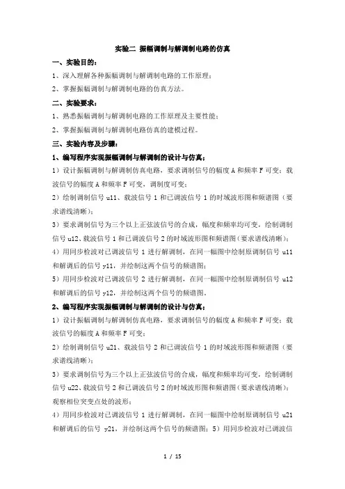 内蒙古工业大学通信系统仿真MATLAB仿真