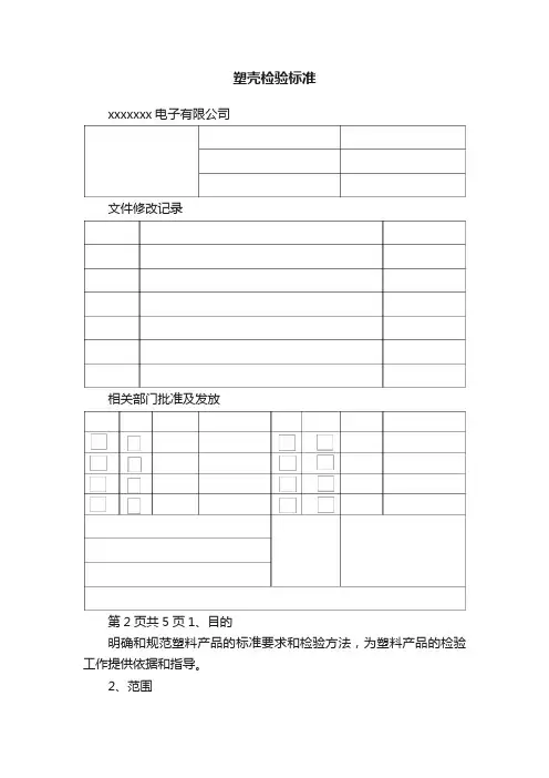 塑壳检验标准
