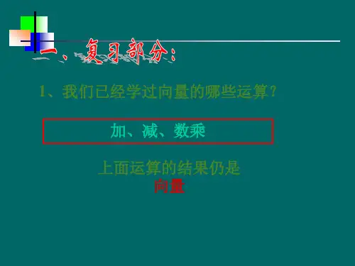 平面向量的数量积及其物理背景