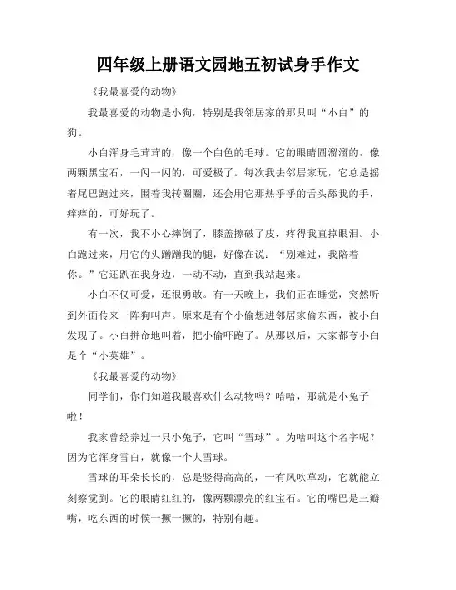 四年级上册语文园地五初试身手作文