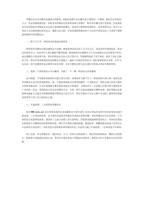 细谈那些死于黎明前黑暗的草根站长们