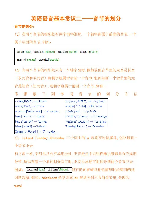 音节的划分