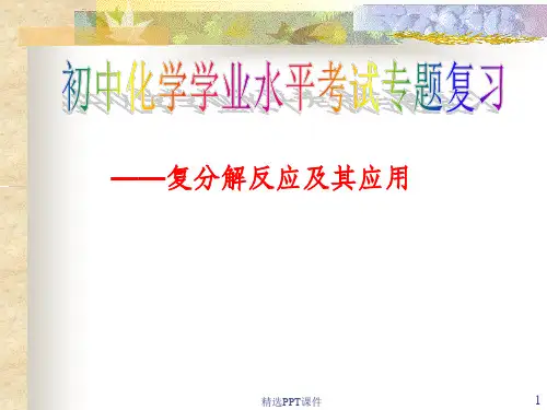 复分解反应及其应用ppt课件