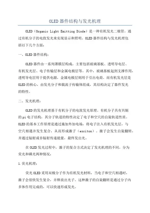 OLED器件结构与发光机理