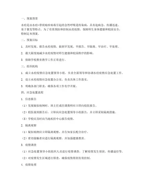 水痘应急处置预案