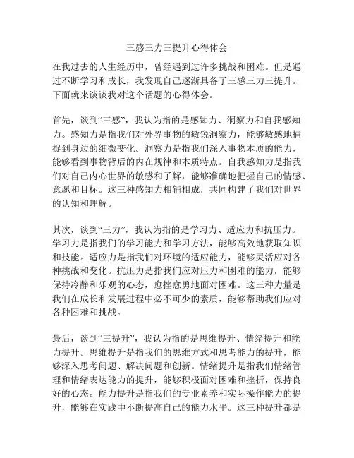 三感三力三提升心得体会