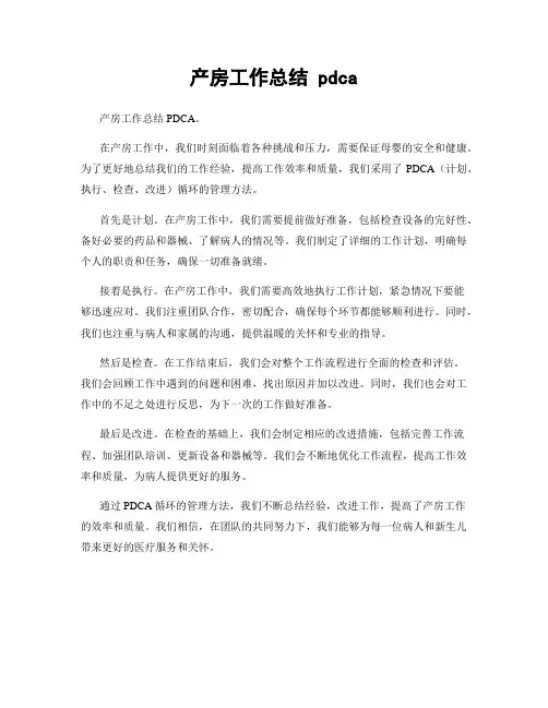 产房工作总结 pdca