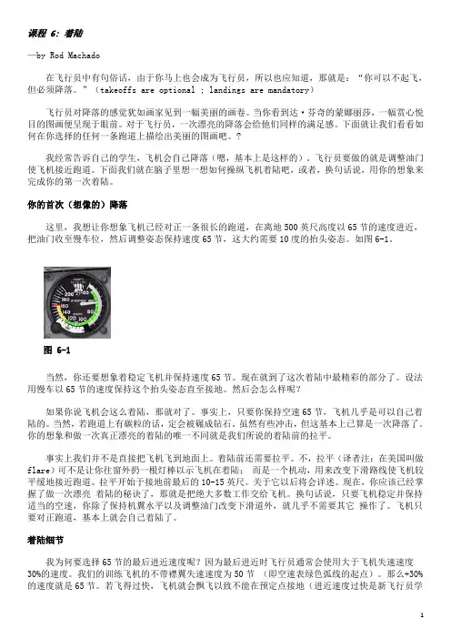 [微软模拟飞行2004中文飞行课程] 1-6 着陆 (学员飞行)
