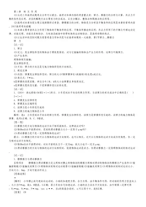 高考物理一轮复习考点延伸训练:第二章《相互作用》(含解析).pdf