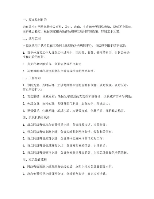 网络舆情_处置应急预案