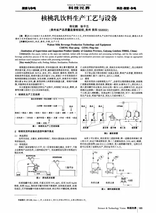 核桃乳饮料生产工艺与设备